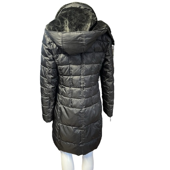 Nine West - Women’s MIDI PufferJacket Faux Fur Hood Sz. MD - Picture 4 of 8